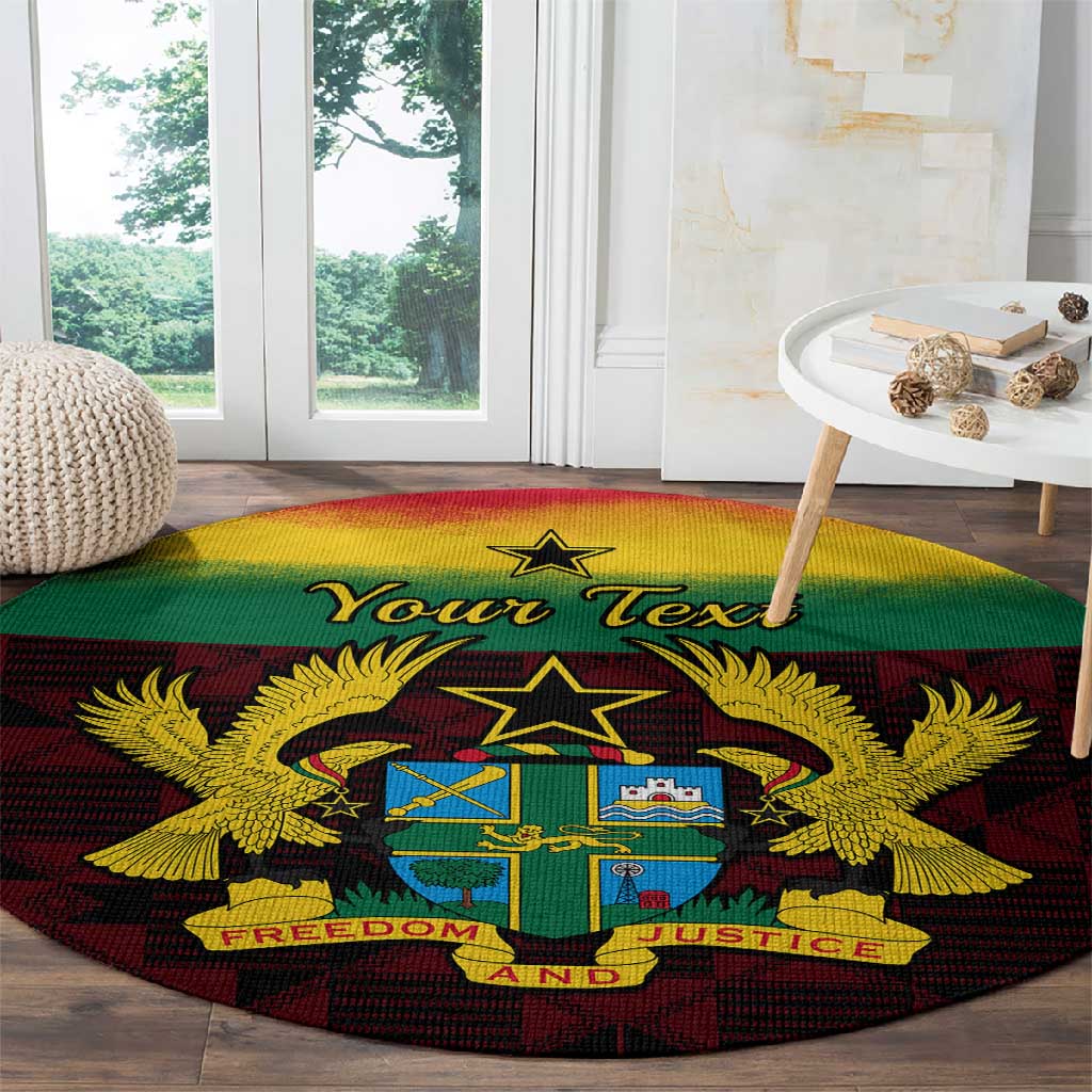 Personalised 1 July Ghana Republic Day Round Carpet African Pattern Mix Flag Unique Style LT14