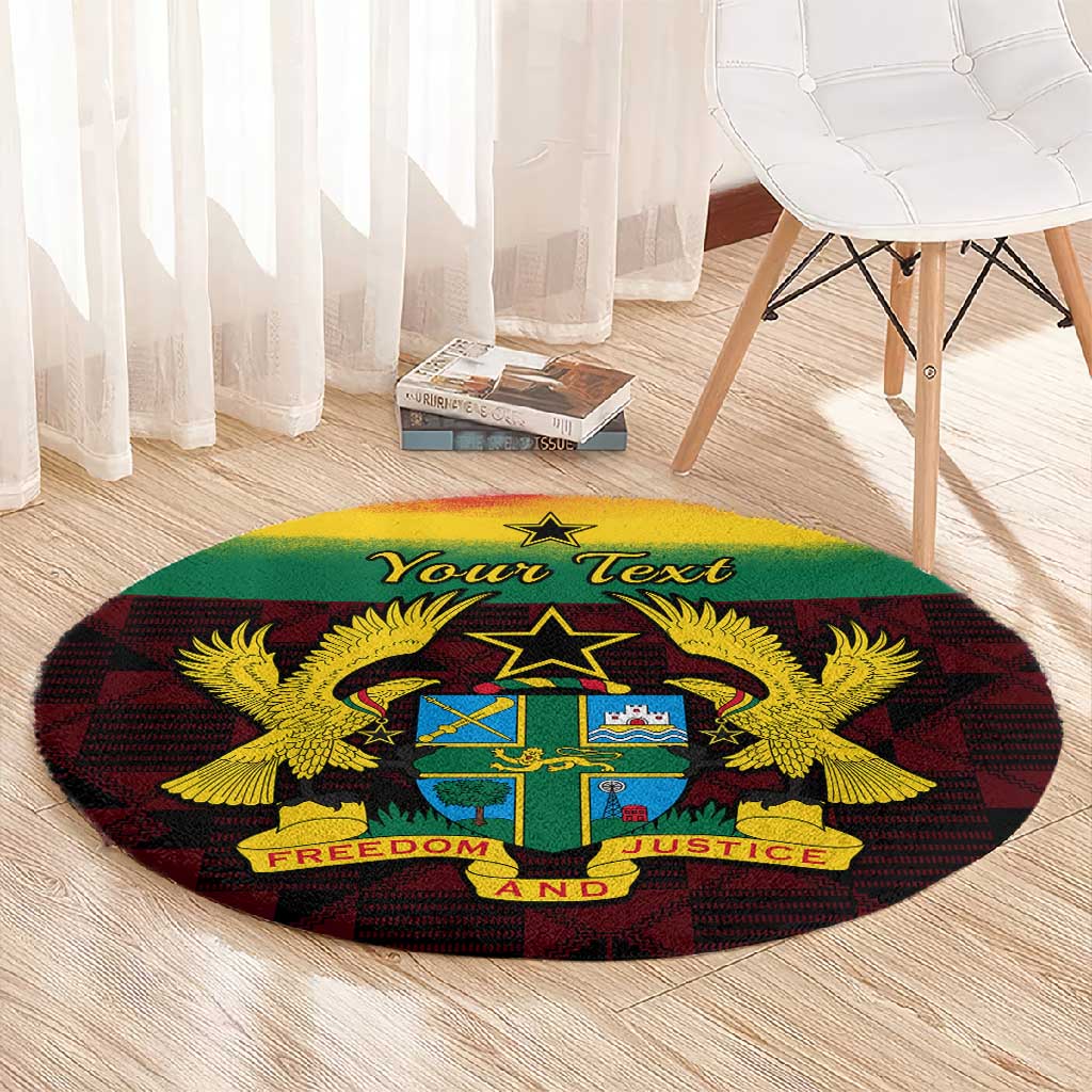 Personalised 1 July Ghana Republic Day Round Carpet African Pattern Mix Flag Unique Style LT14