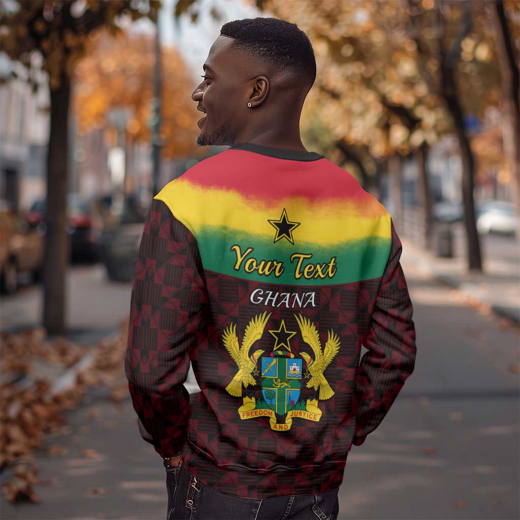 Personalised 1 July Ghana Republic Day Sweatshirt African Pattern Mix Flag Unique Style LT14