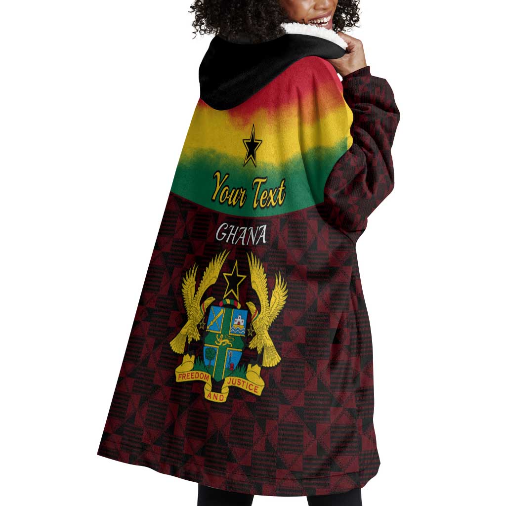 Personalised 1 July Ghana Republic Day Wearable Blanket Hoodie African Pattern Mix Flag Unique Style LT14