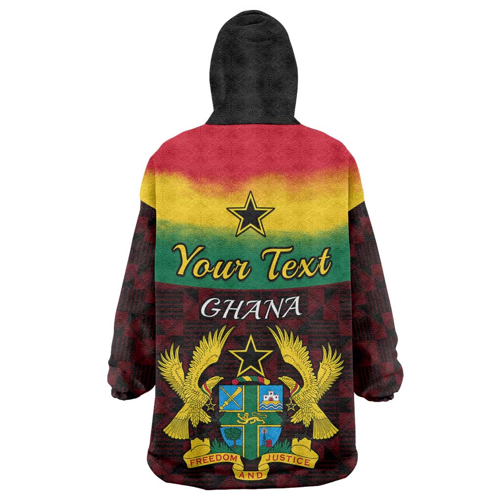 Personalised 1 July Ghana Republic Day Wearable Blanket Hoodie African Pattern Mix Flag Unique Style LT14