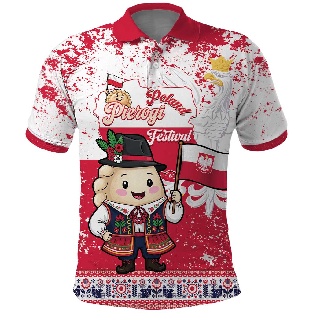 Poland Pierogi Festival Polo Shirt Funny Dumpling Costume With Flag LT14