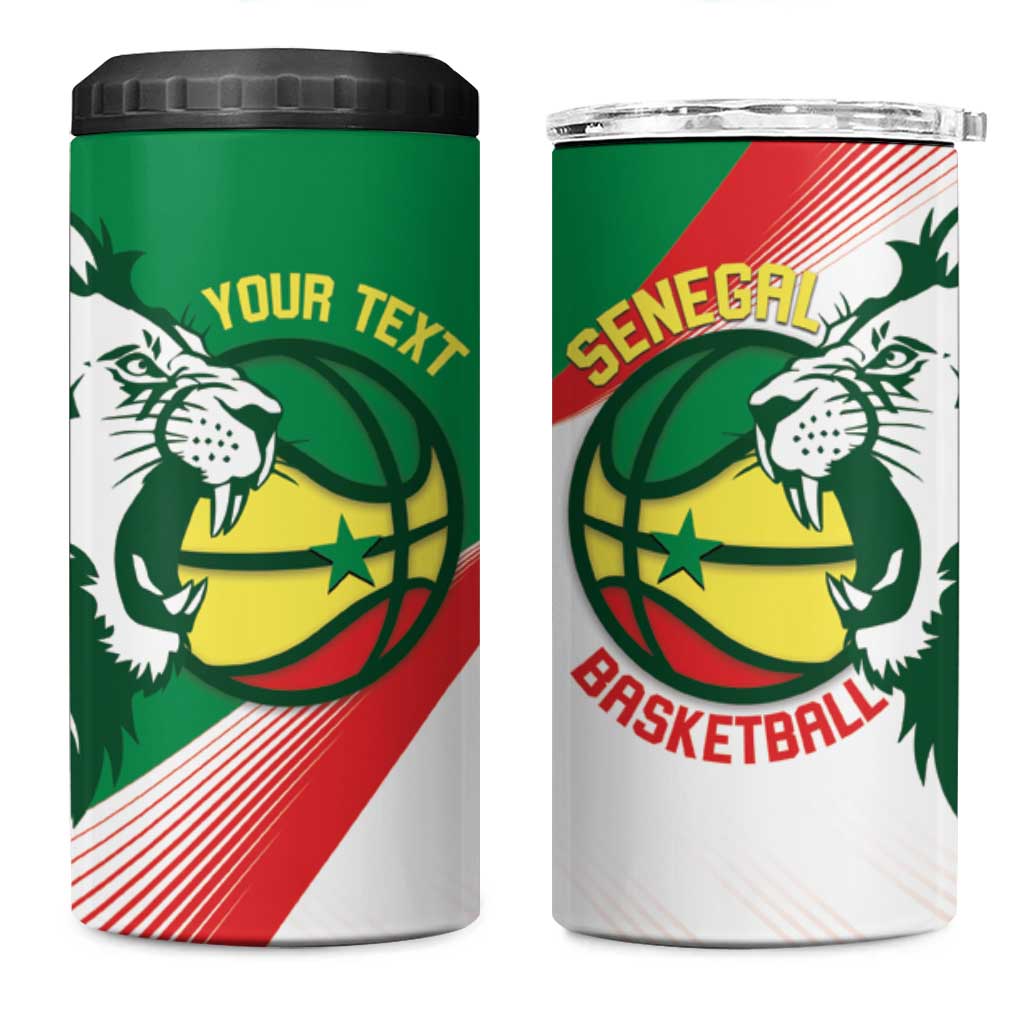 Afro Basketball Custom Senegal 4 in 1 Can Cooler Tumbler Come On Lions LT14