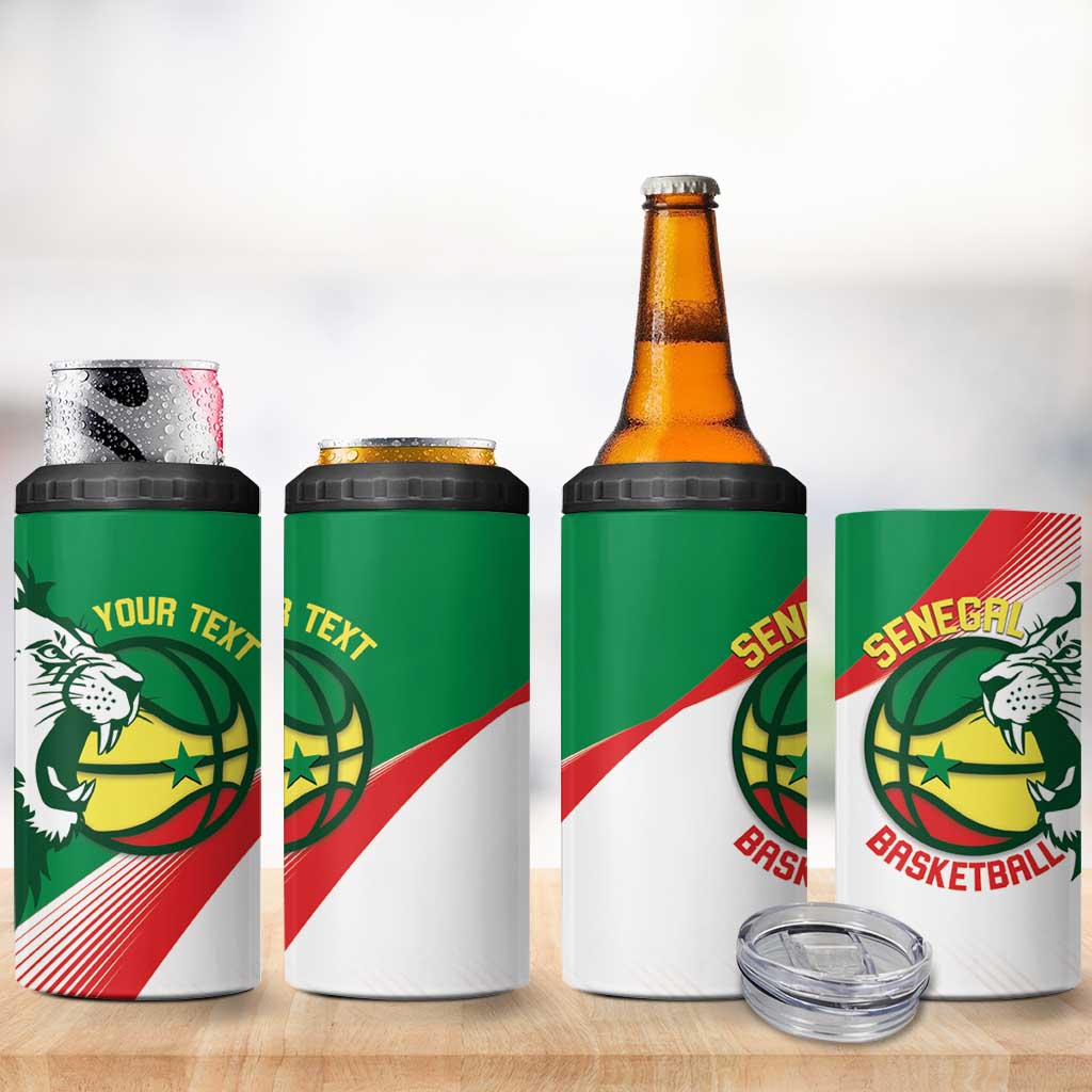 Afro Basketball Custom Senegal 4 in 1 Can Cooler Tumbler Come On Lions LT14