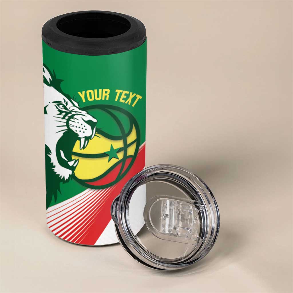 Afro Basketball Custom Senegal 4 in 1 Can Cooler Tumbler Come On Lions LT14