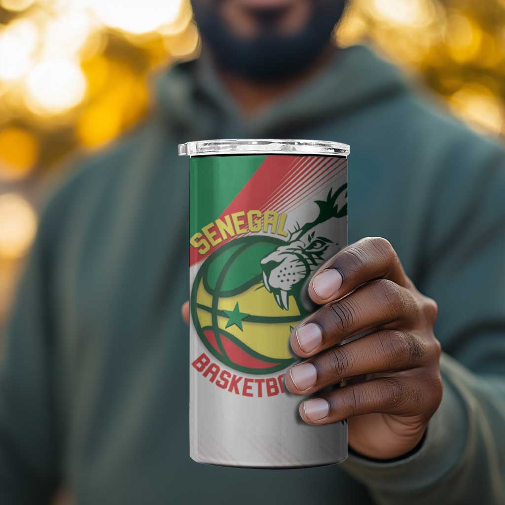 Afro Basketball Custom Senegal 4 in 1 Can Cooler Tumbler Come On Lions LT14