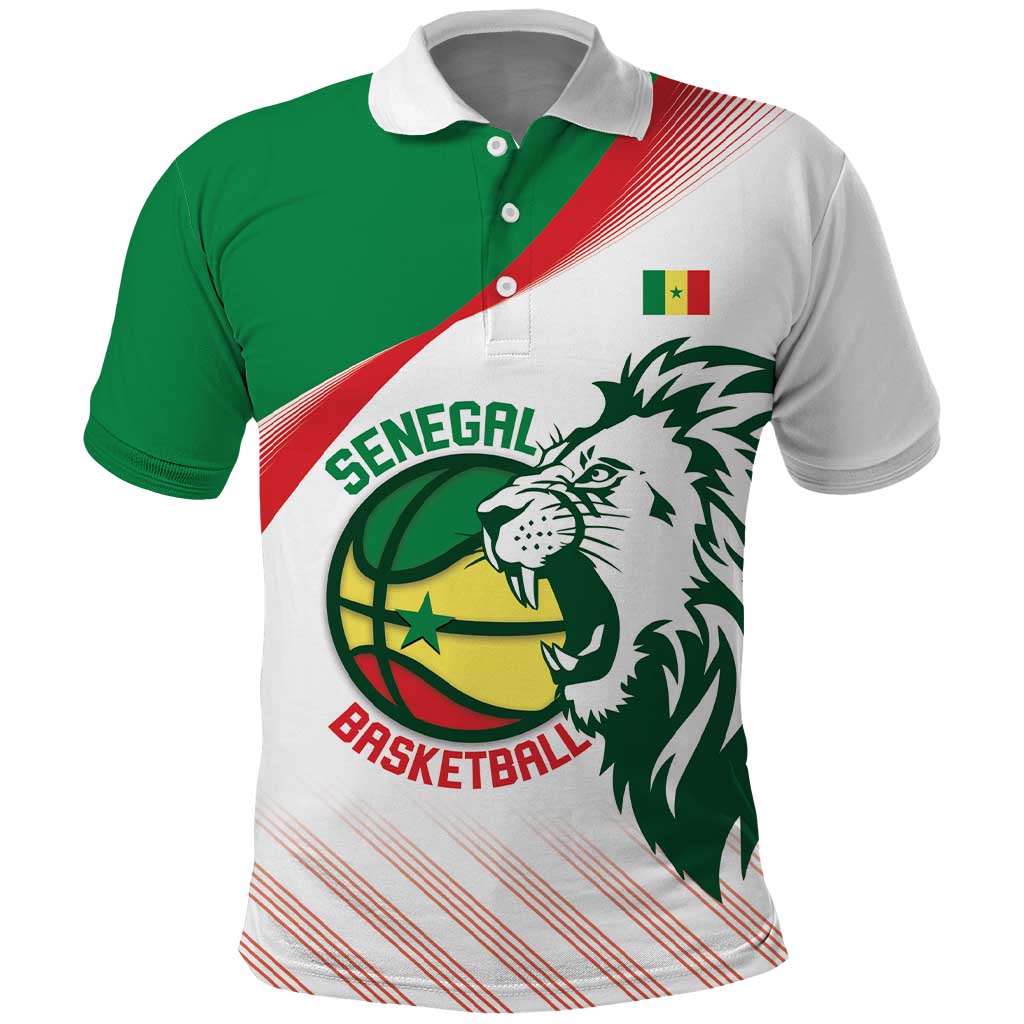 Senegal Basketball Custom Polo Shirt Come On Lions LT14