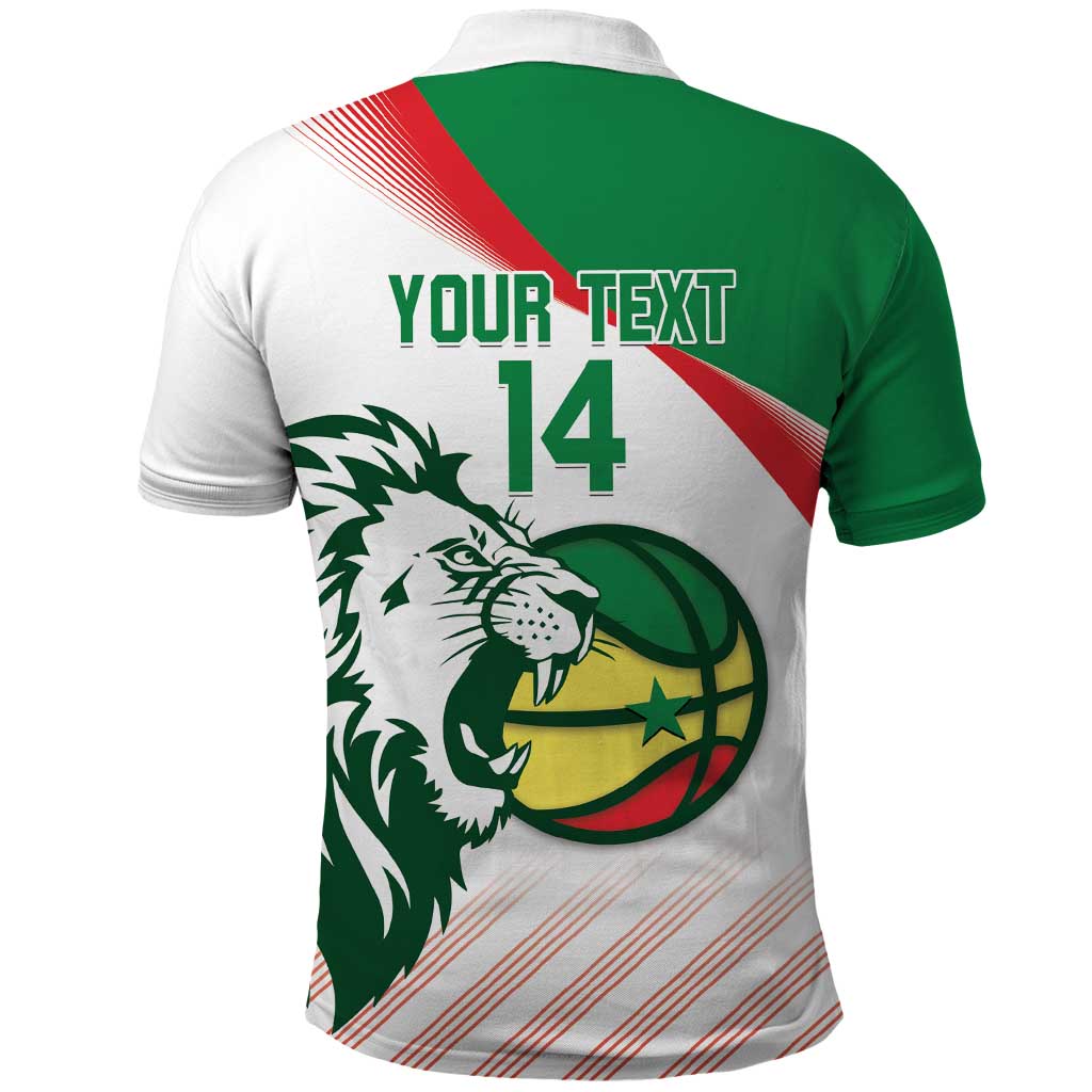 Senegal Basketball Custom Polo Shirt Come On Lions LT14