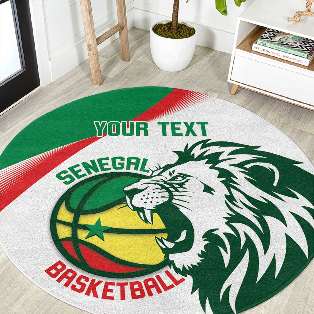 Afro Basketball Custom Senegal Round Carpet Come On Lions LT14