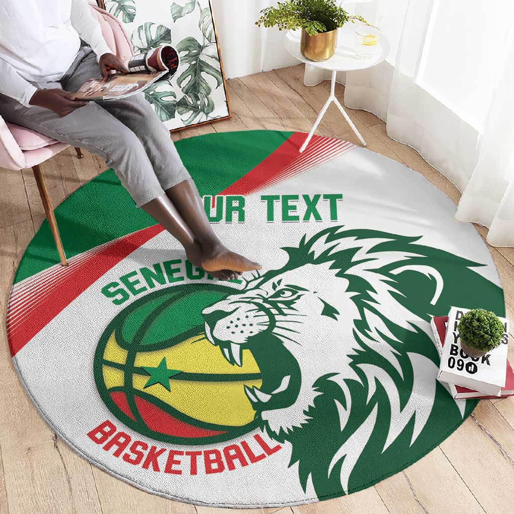 Afro Basketball Custom Senegal Round Carpet Come On Lions LT14