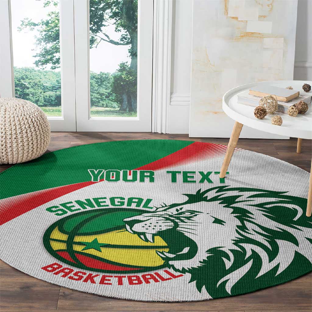 Afro Basketball Custom Senegal Round Carpet Come On Lions LT14