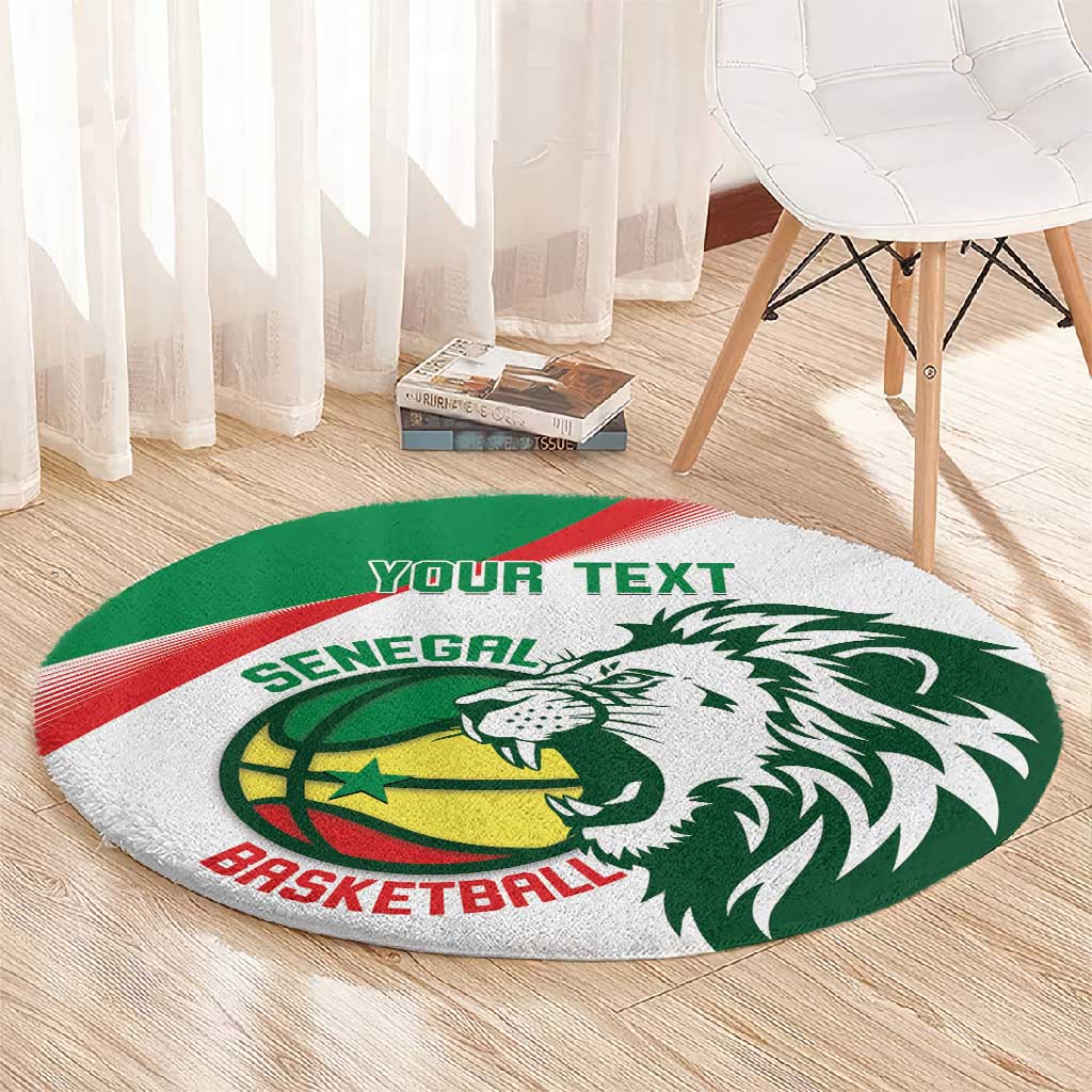 Afro Basketball Custom Senegal Round Carpet Come On Lions LT14