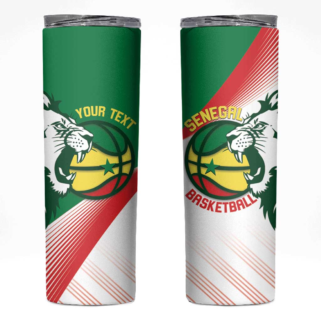 Afro Basketball Custom Senegal Skinny Tumbler Come On Lions LT14
