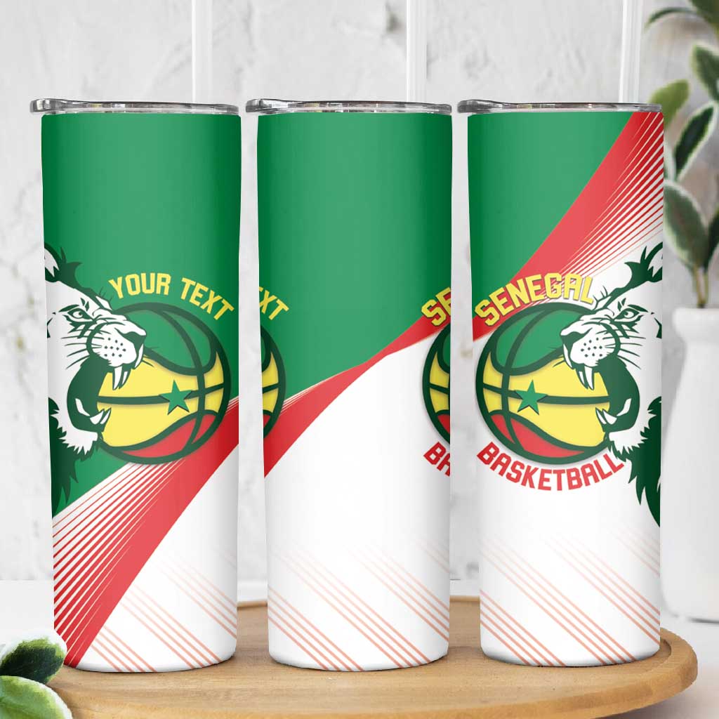 Afro Basketball Custom Senegal Skinny Tumbler Come On Lions LT14