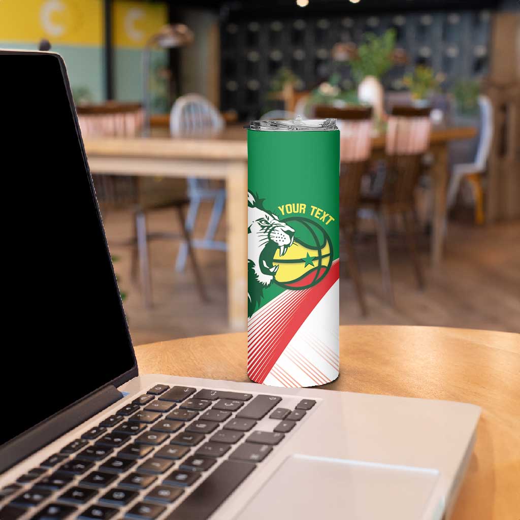 Afro Basketball Custom Senegal Skinny Tumbler Come On Lions LT14