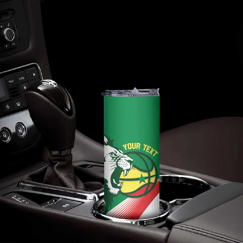 Afro Basketball Custom Senegal Skinny Tumbler Come On Lions LT14
