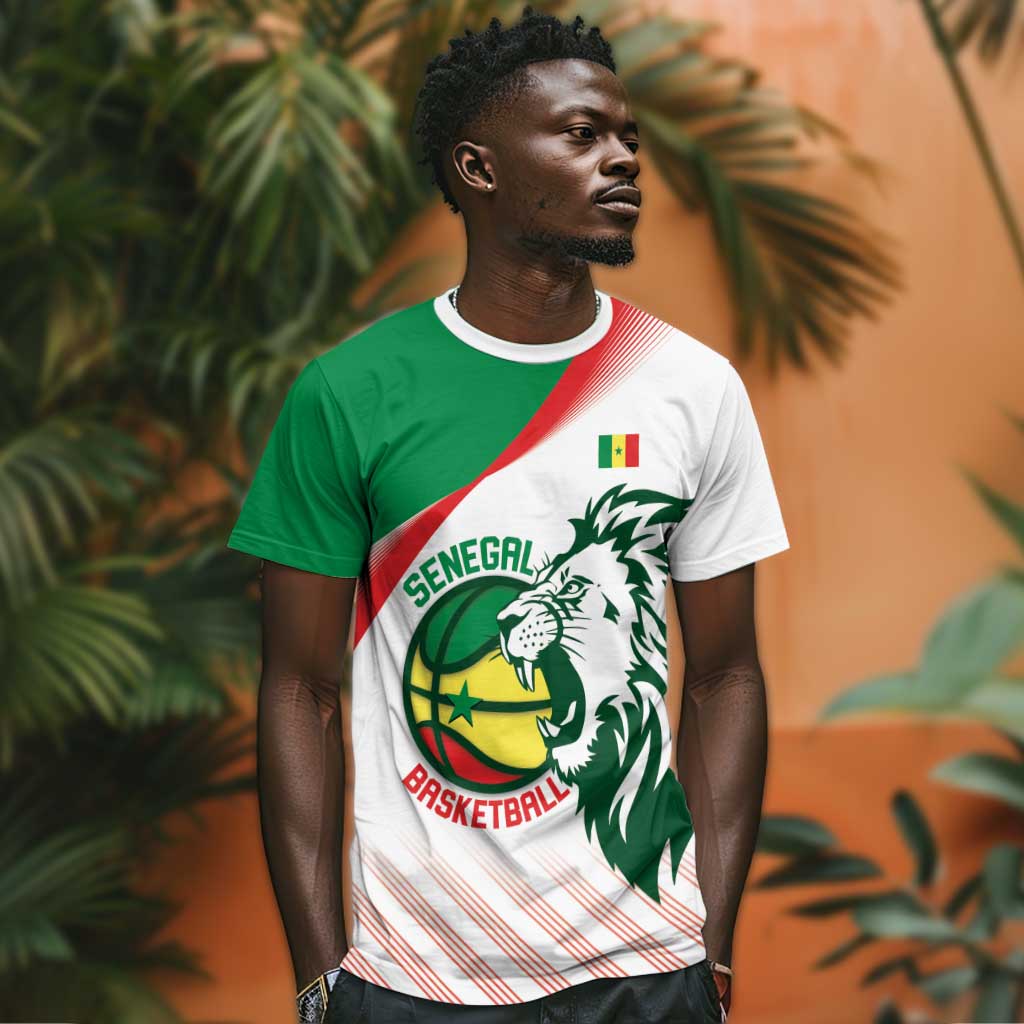 Afro Basketball Custom Senegal T shirt Come On Lions LT14