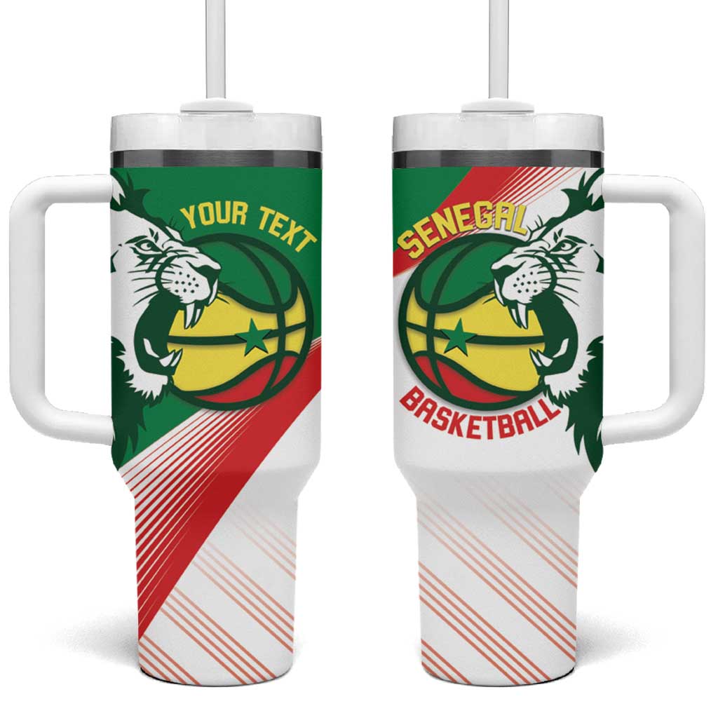 Afro Basketball Custom Senegal Tumbler With Handle Come On Lions LT14