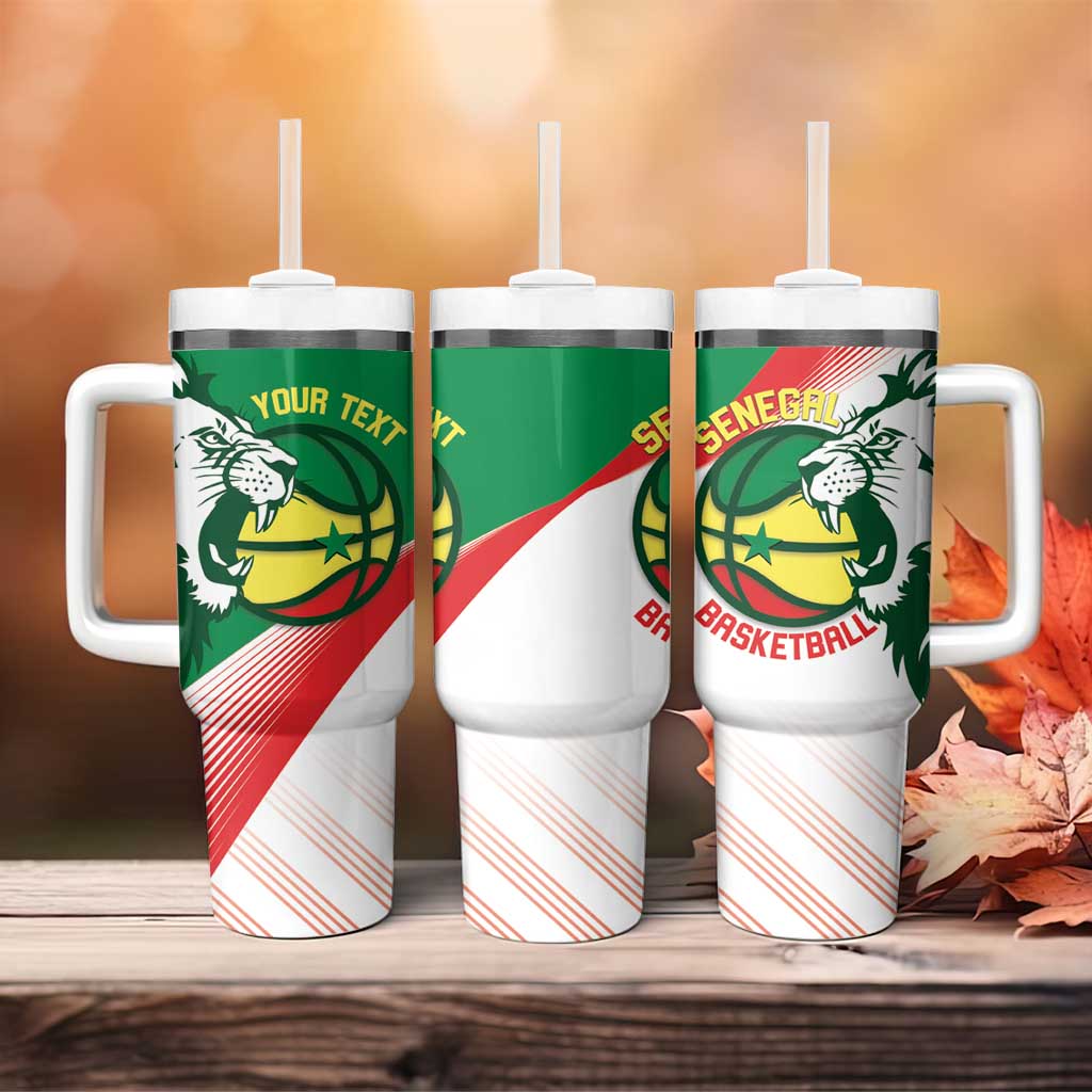 Afro Basketball Custom Senegal Tumbler With Handle Come On Lions LT14