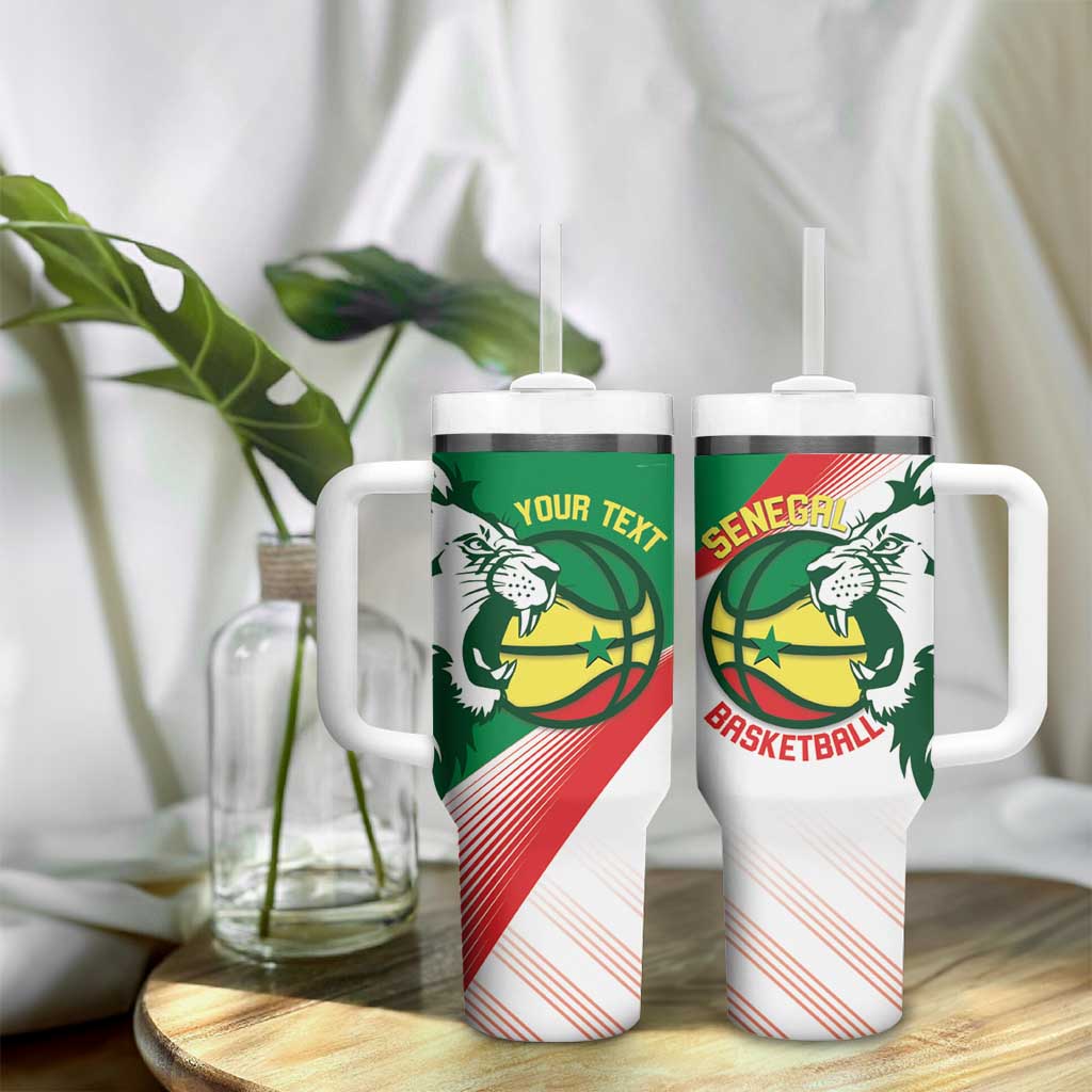 Afro Basketball Custom Senegal Tumbler With Handle Come On Lions LT14