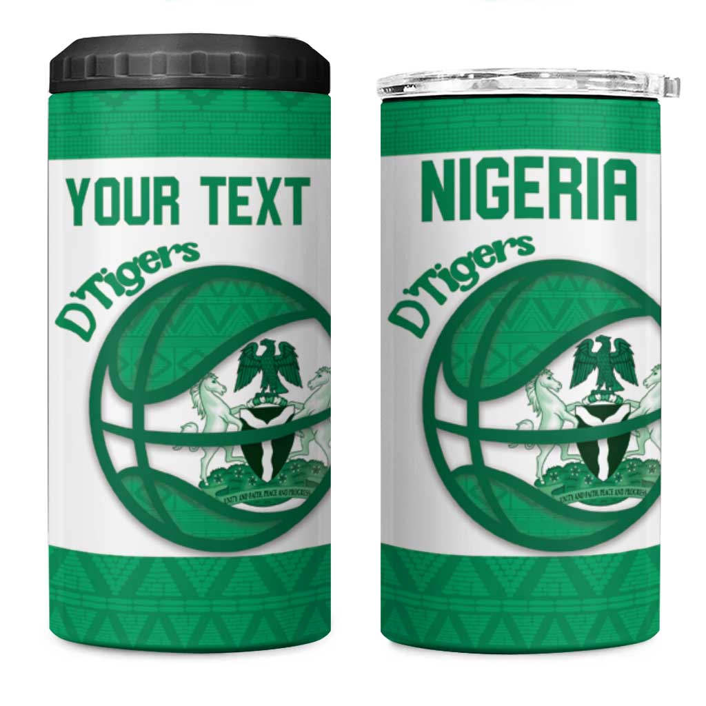 Afro Basketball Custom Nigeria 4 in 1 Can Cooler Tumbler Come On Tigers LT14