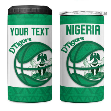 Afro Basketball Custom Nigeria 4 in 1 Can Cooler Tumbler Come On Tigers LT14