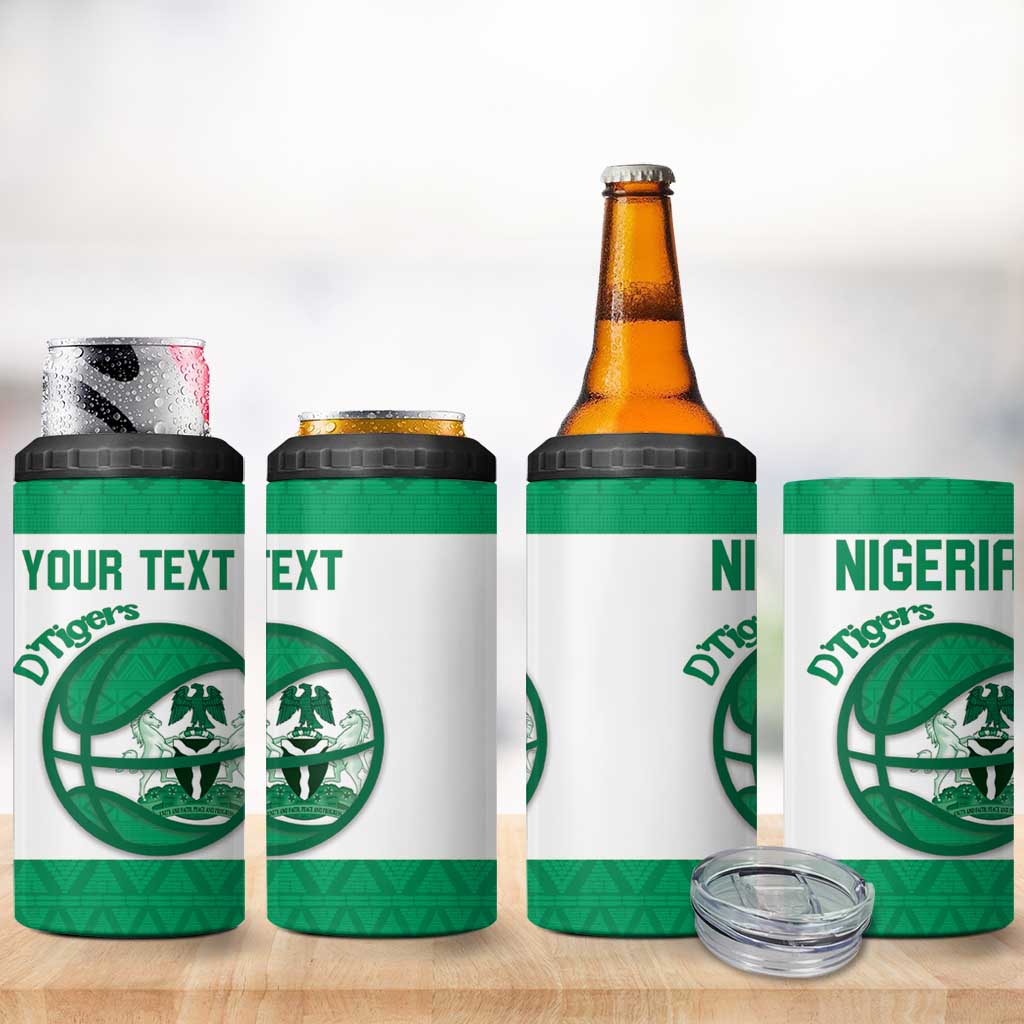 Afro Basketball Custom Nigeria 4 in 1 Can Cooler Tumbler Come On Tigers LT14