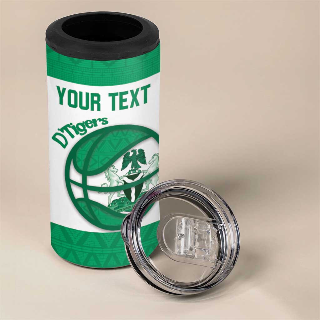 Afro Basketball Custom Nigeria 4 in 1 Can Cooler Tumbler Come On Tigers LT14