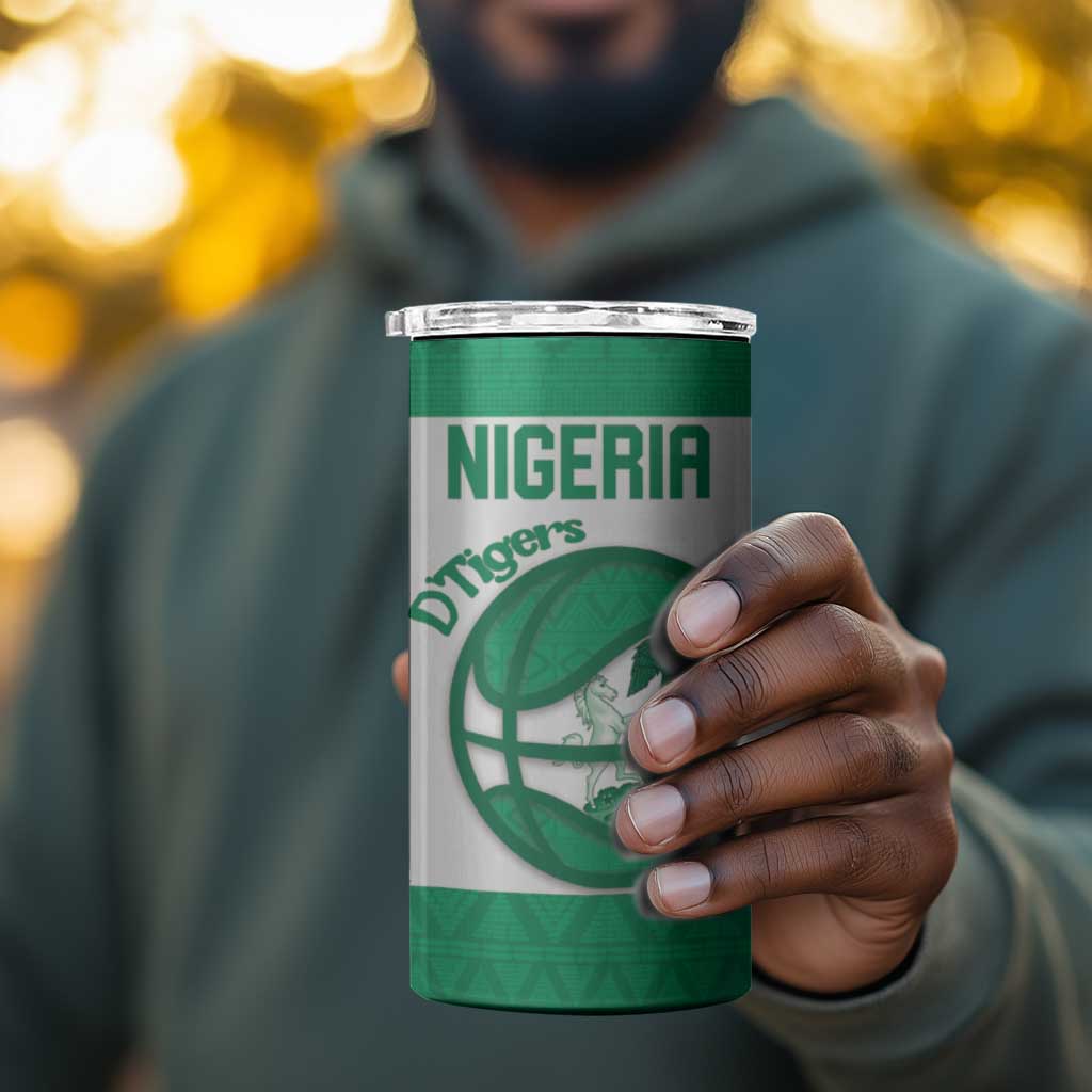 Afro Basketball Custom Nigeria 4 in 1 Can Cooler Tumbler Come On Tigers LT14