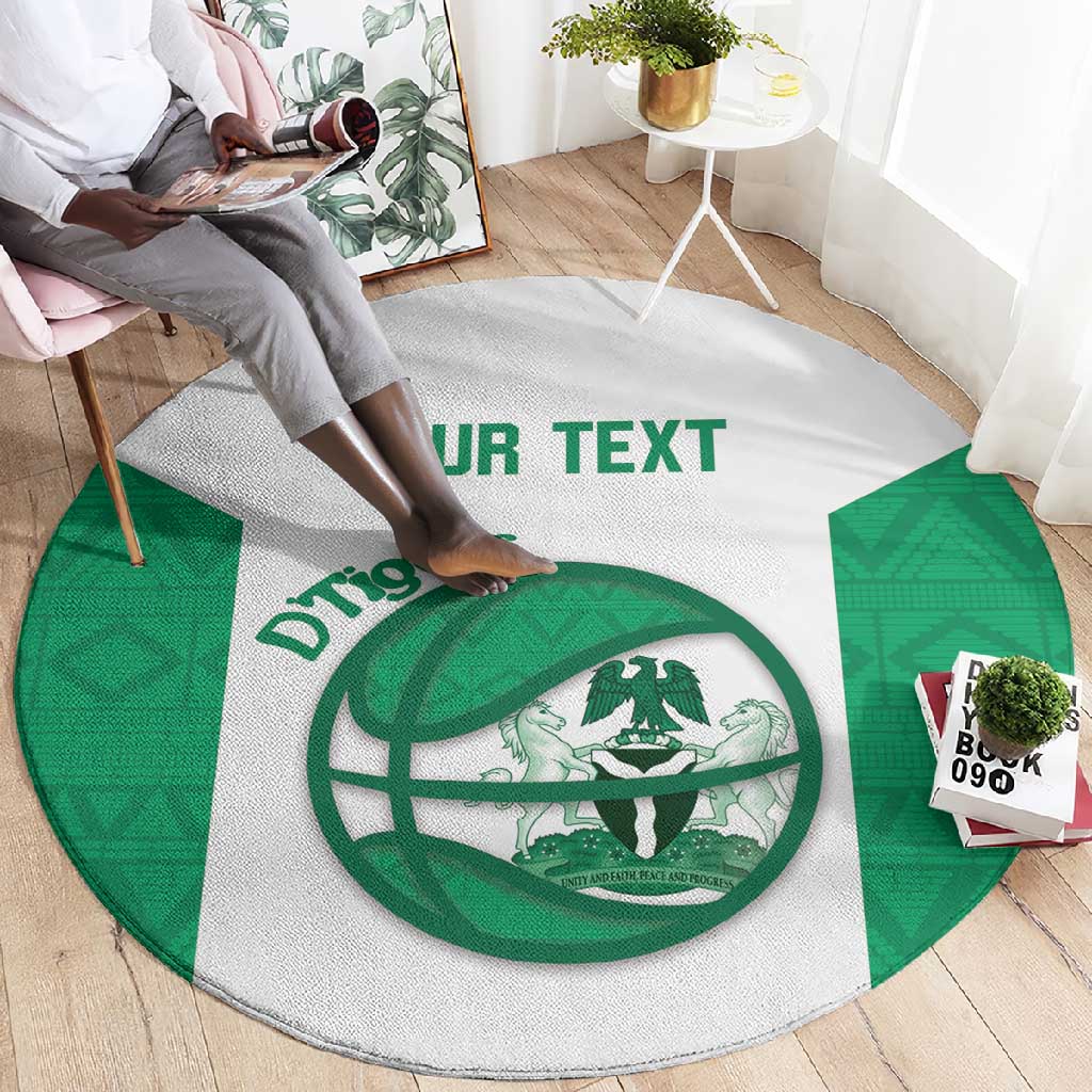Afro Basketball Custom Nigeria Round Carpet Come On Tigers LT14
