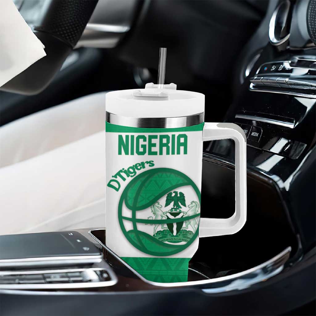 Afro Basketball Custom Nigeria Tumbler With Handle Come On Tigers LT14