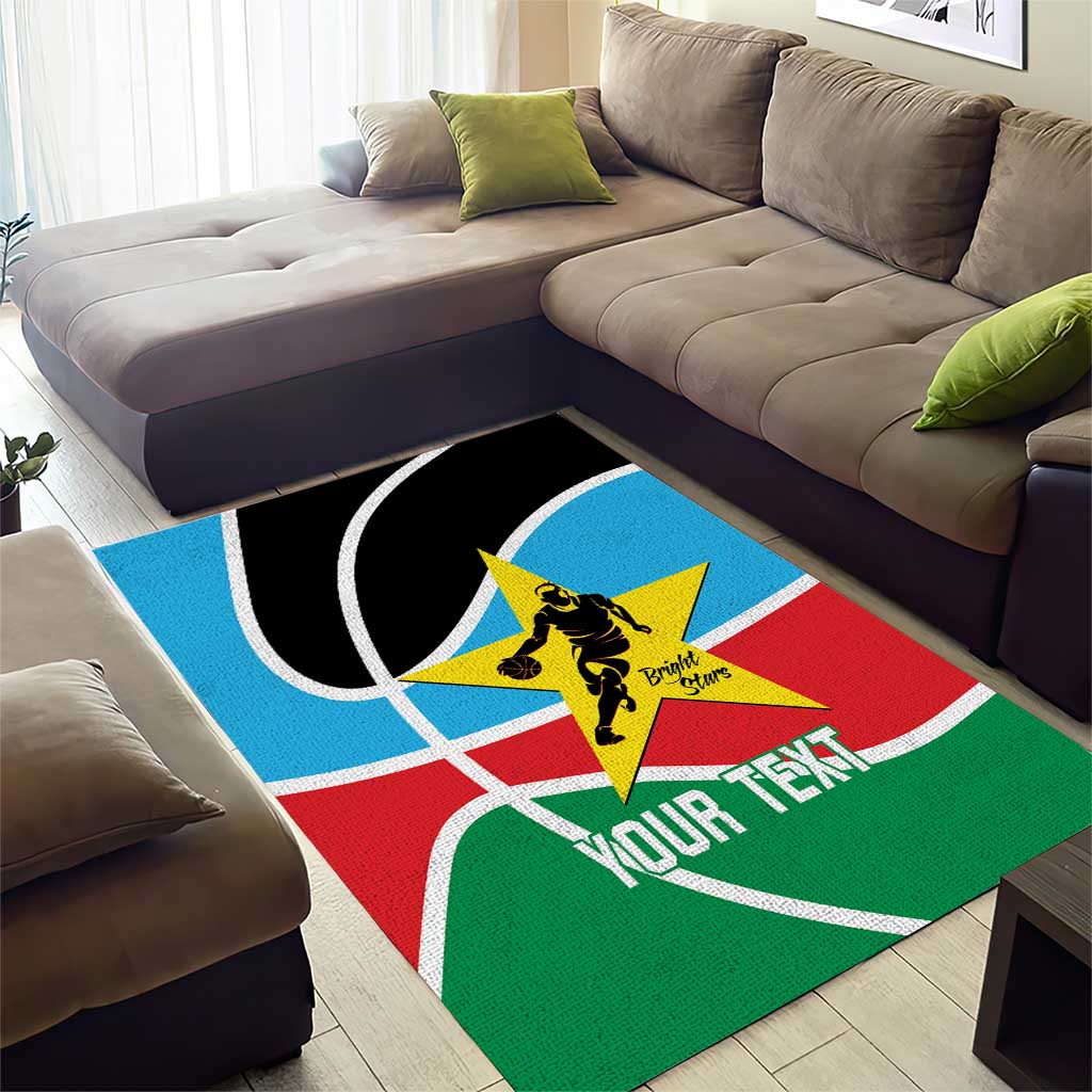 Afro Basketball Custom South Sudan Area Rug Come On Bright Stars LT14