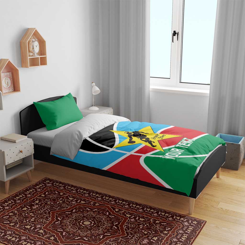 Afro Basketball Custom South Sudan Bedding Set Come On Bright Stars LT14