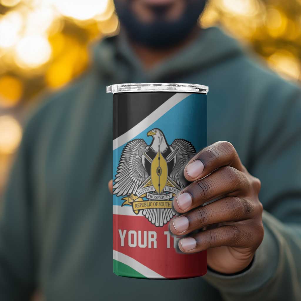 Afro Basketball Custom South Sudan 4 in 1 Can Cooler Tumbler Come On Bright Stars LT14