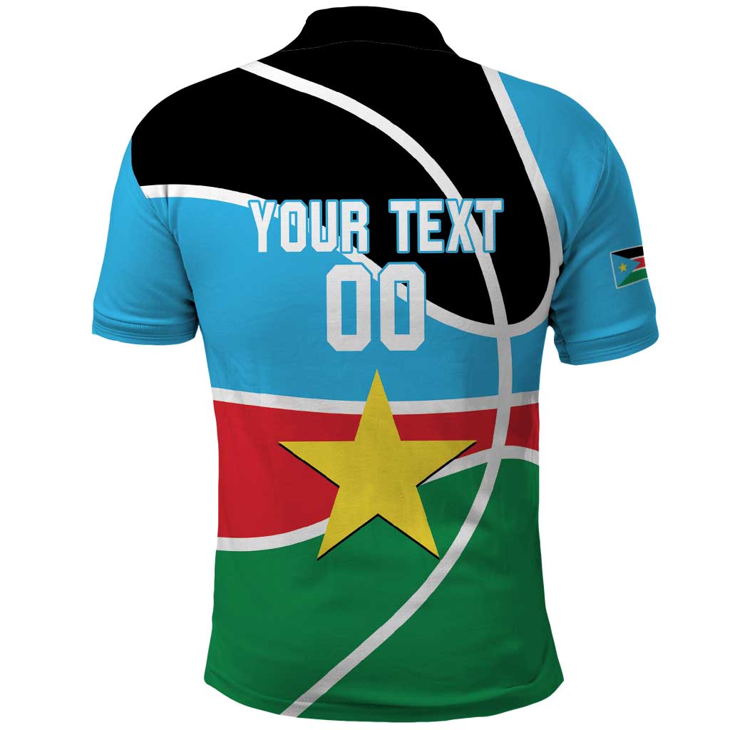 South Sudan Basketball Custom Polo Shirt Come On Bright Stars LT14