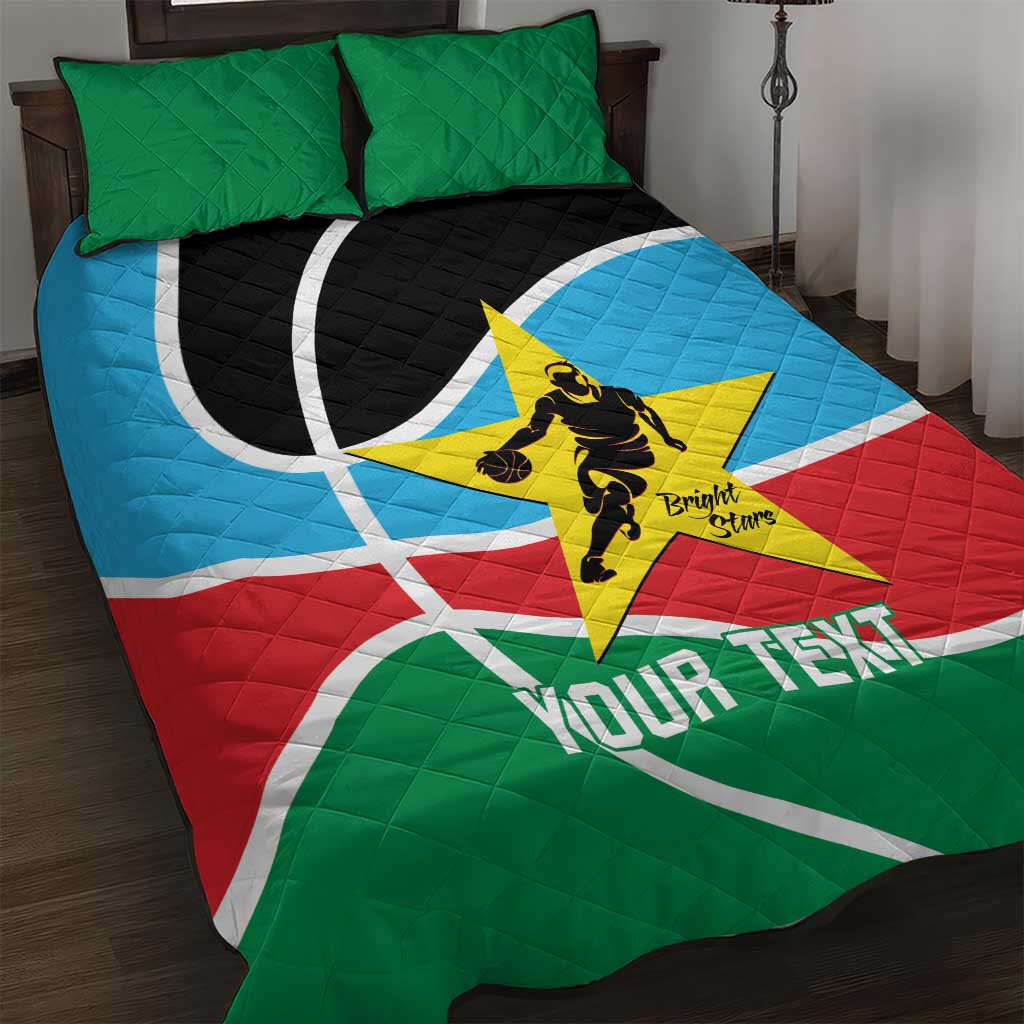 Afro Basketball Custom South Sudan Quilt Bed Set Come On Bright Stars LT14