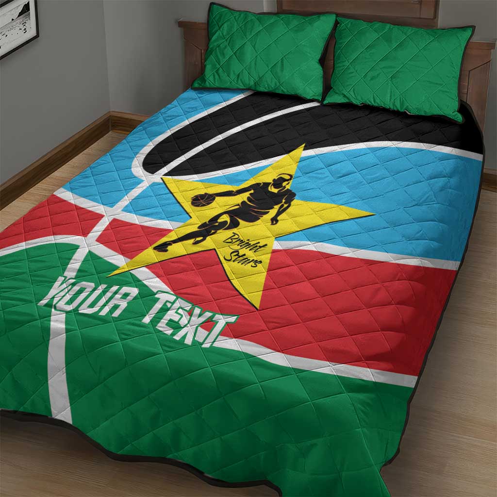 Afro Basketball Custom South Sudan Quilt Bed Set Come On Bright Stars LT14
