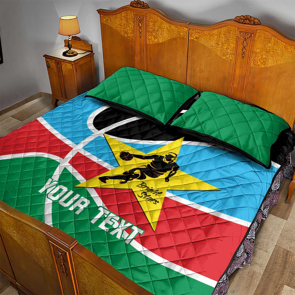 Afro Basketball Custom South Sudan Quilt Bed Set Come On Bright Stars LT14