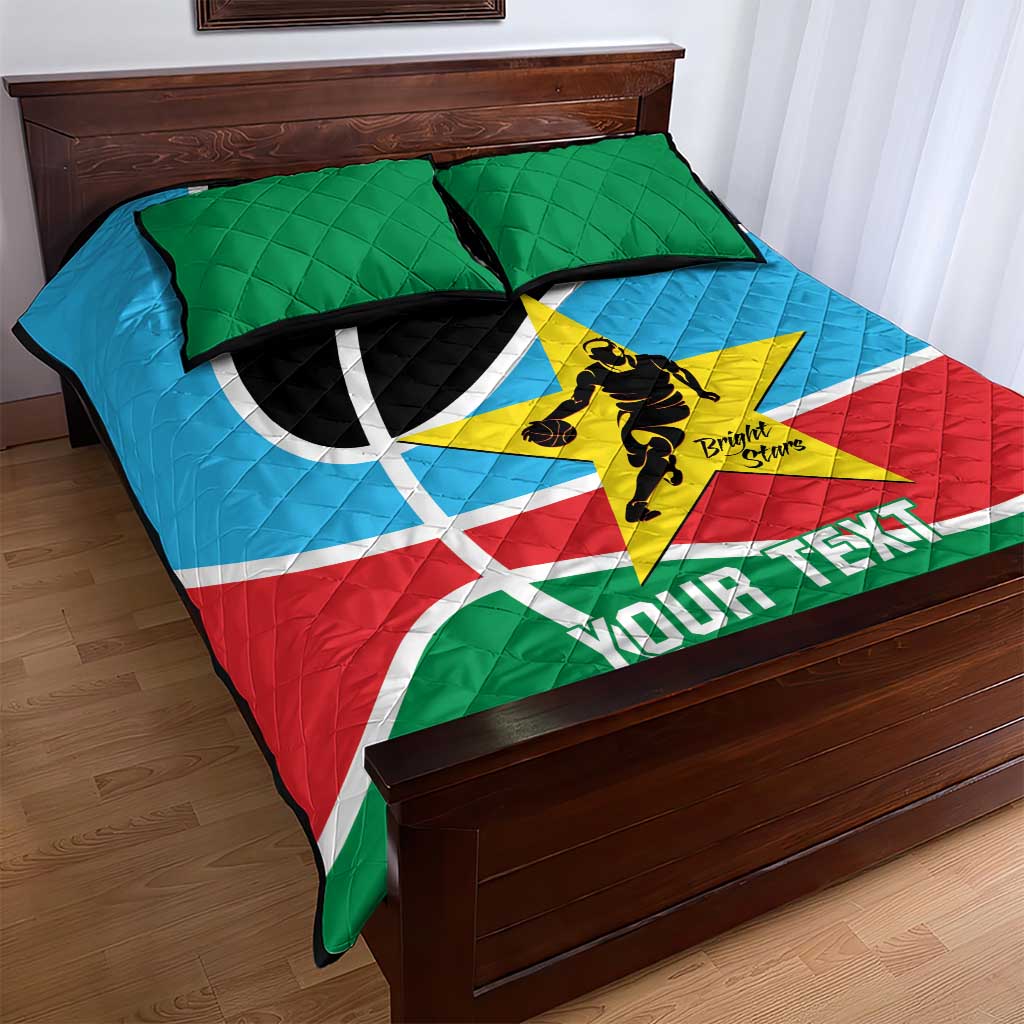Afro Basketball Custom South Sudan Quilt Bed Set Come On Bright Stars LT14