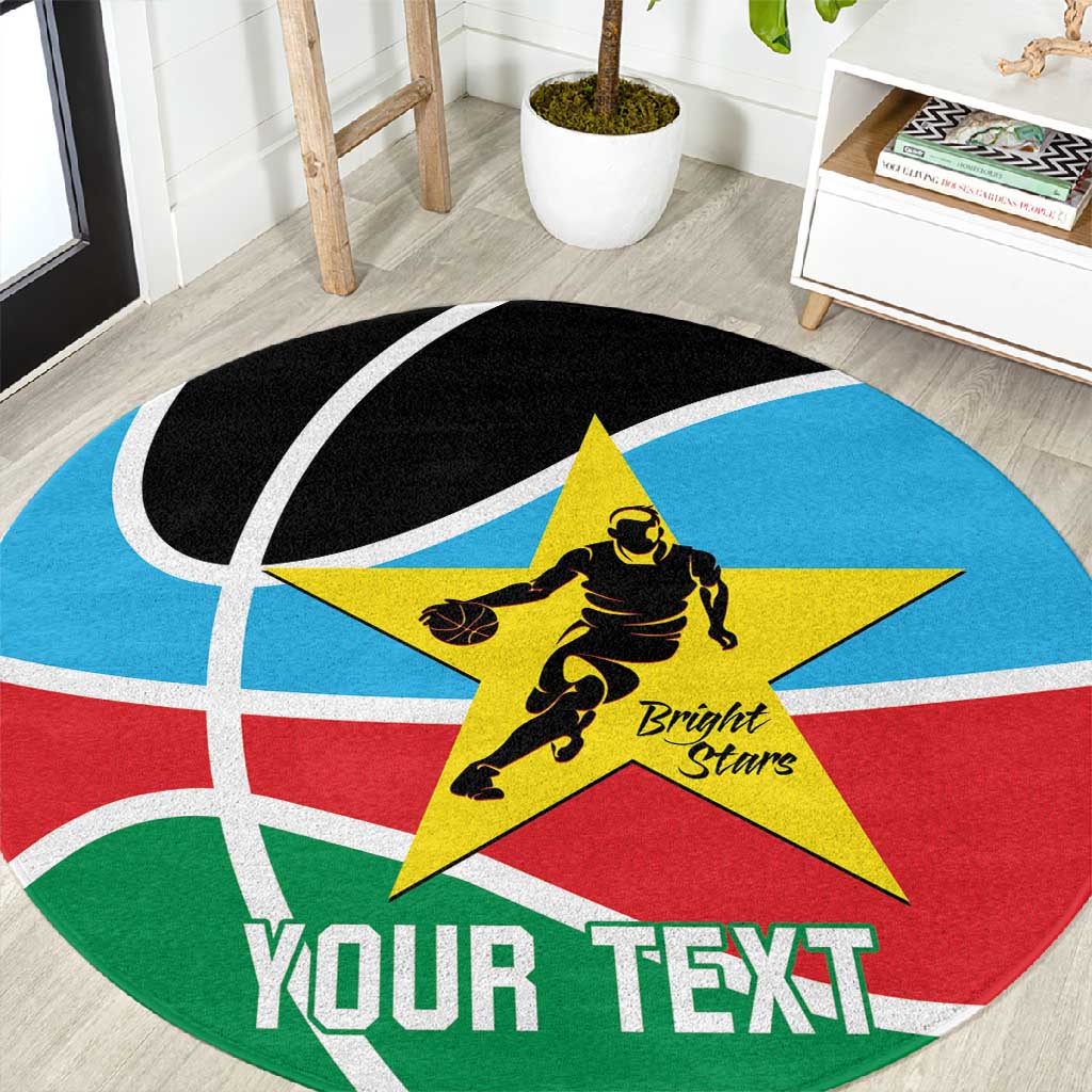 Afro Basketball Custom South Sudan Round Carpet Come On Bright Stars LT14