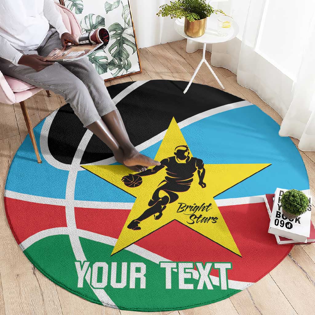 Afro Basketball Custom South Sudan Round Carpet Come On Bright Stars LT14