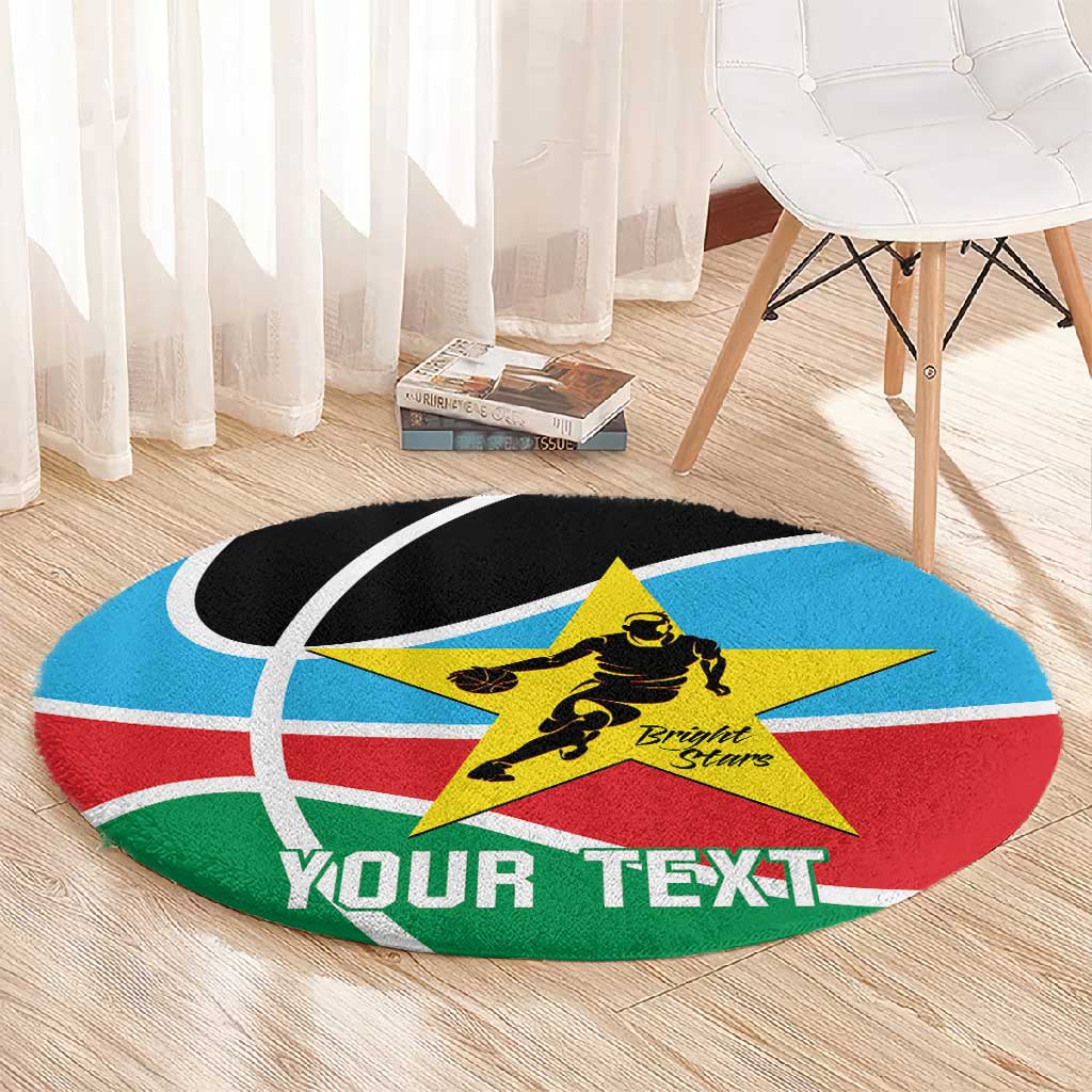 Afro Basketball Custom South Sudan Round Carpet Come On Bright Stars LT14