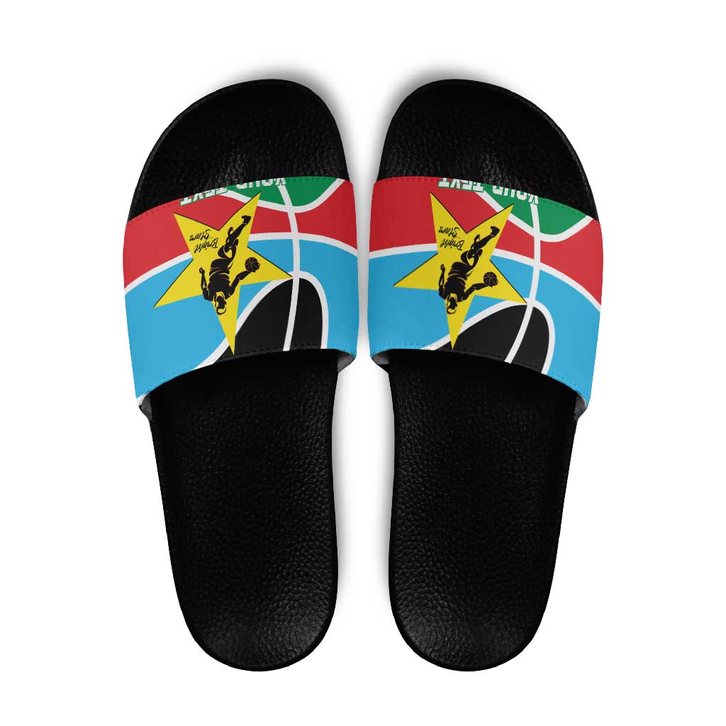South Sudan Basketball Custom Slide Sandals Come On Bright Stars LT14