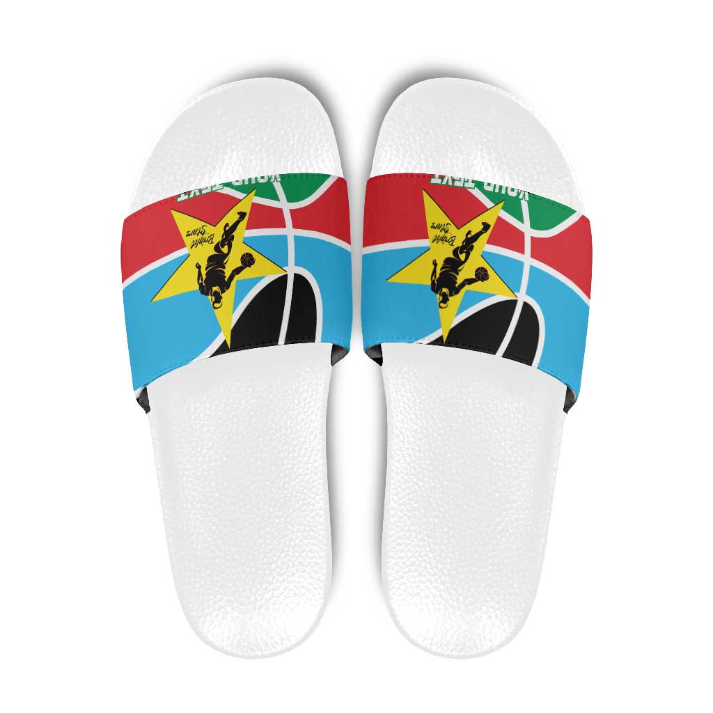 South Sudan Basketball Custom Slide Sandals Come On Bright Stars LT14