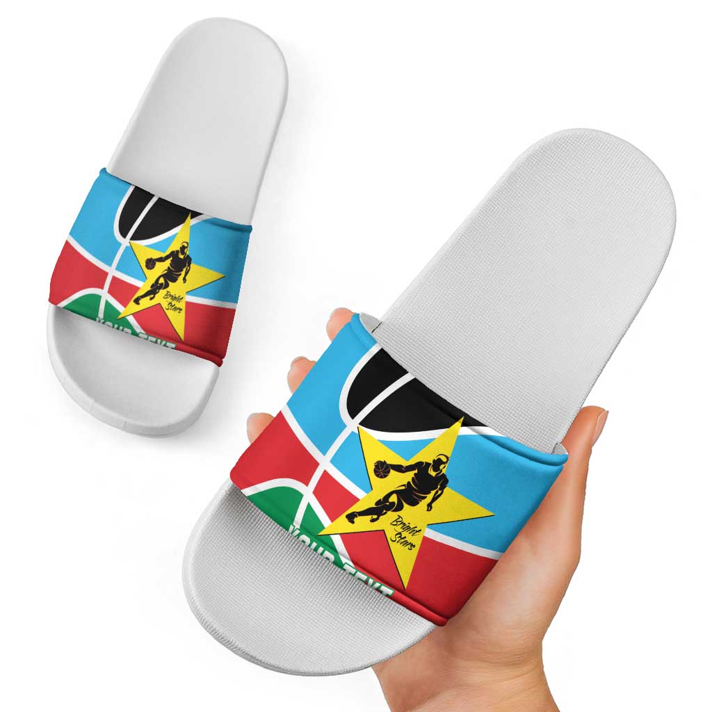 South Sudan Basketball Custom Slide Sandals Come On Bright Stars LT14