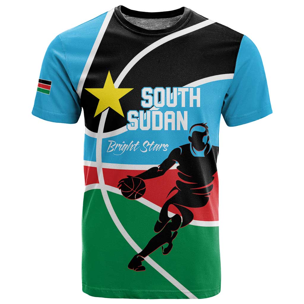 Afro Basketball Custom South Sudan T shirt Come On Bright Stars LT14