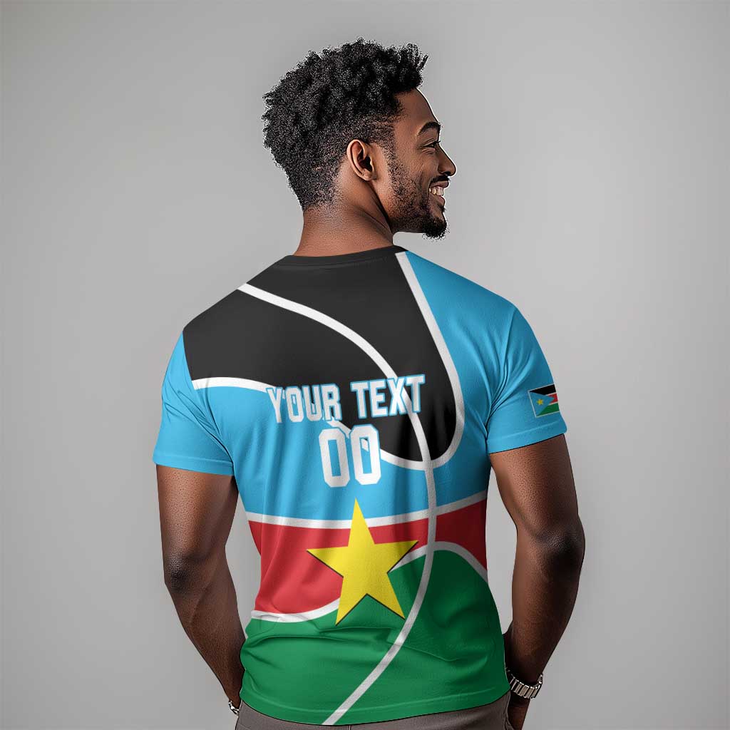 Afro Basketball Custom South Sudan T shirt Come On Bright Stars LT14