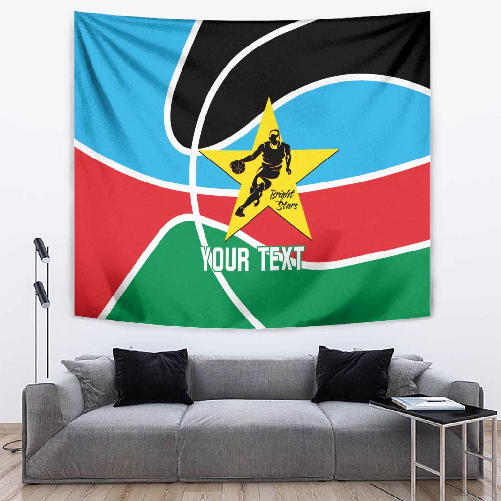 Afro Basketball Custom South Sudan Tapestry Come On Bright Stars LT14
