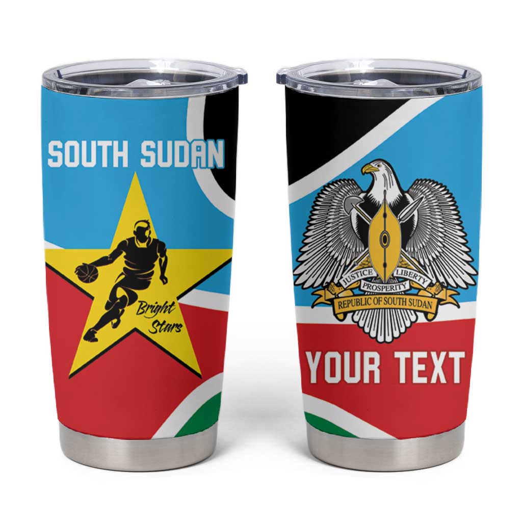 Afro Basketball Custom South Sudan Tumbler Cup Come On Bright Stars LT14