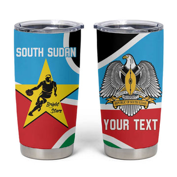 Afro Basketball Custom South Sudan Tumbler Cup Come On Bright Stars LT14